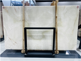 White Onyx Slabs For Bathroom Wall Tiles