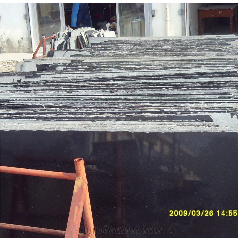 China Black Galaxy Star Black Granite Slabs