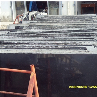 China Black Galaxy Star Black Granite Slabs