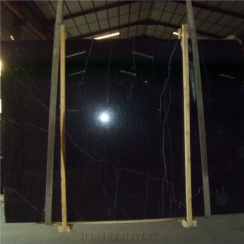 China Nero Marquina Marble Black Marble Big Slabs Tiles