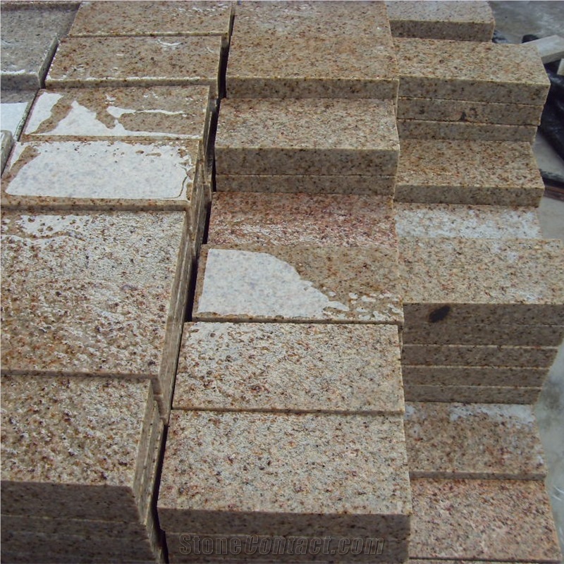 G682 Rusty Yellow Beige Granite Thick Slabs Tiles
