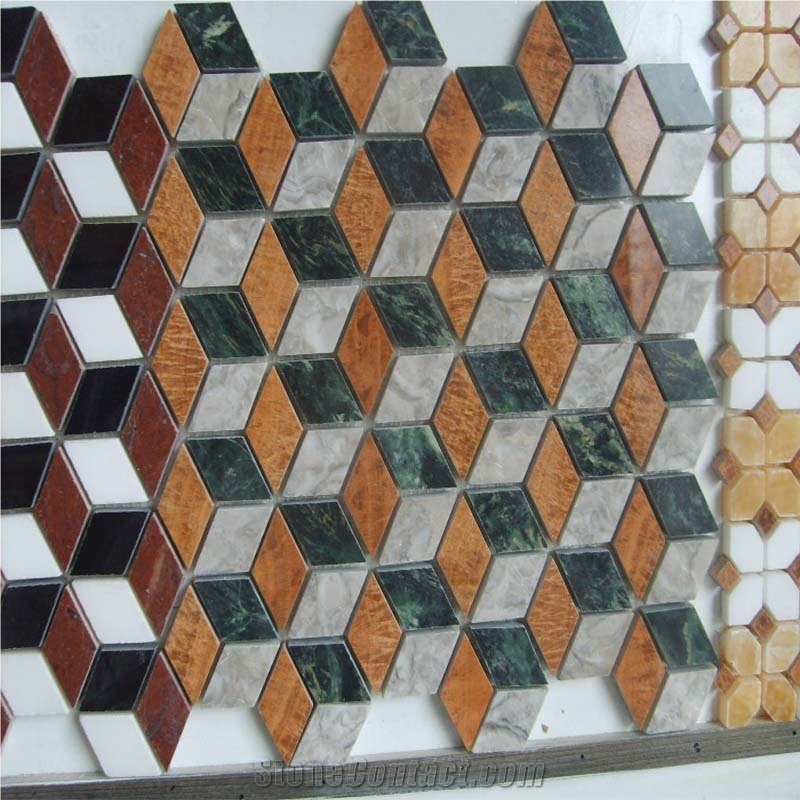Multi Color Hexagon Mosaic Tiles