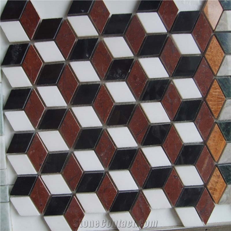 Multi Color Hexagon Mosaic Tiles