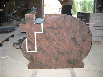 Multi Color Red Granite Headstone Russian Style