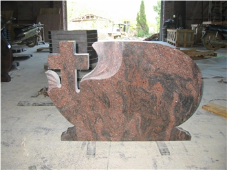 Multi Color Red Granite Headstone Russian Style