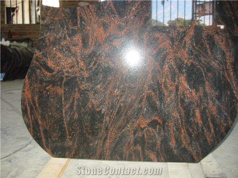Multi Color Red Granite Headstone Russian Style