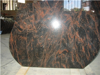 Multi Color Red Granite Headstone Russian Style