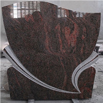 Multi Color Red Granite Headstone Russian Style