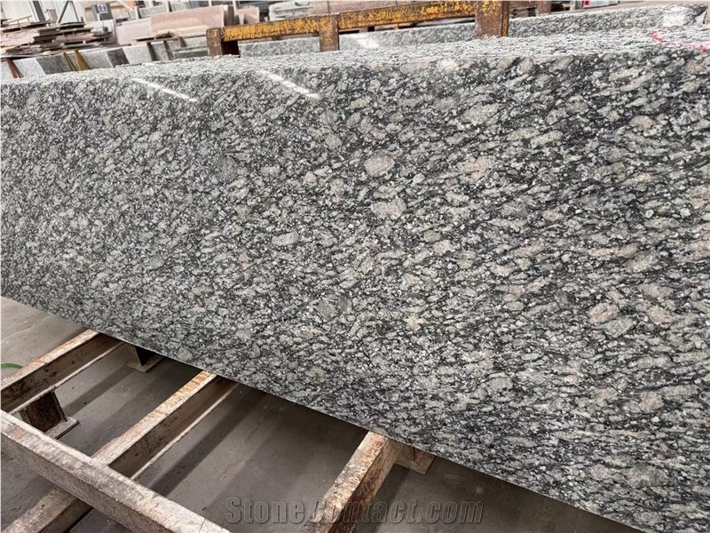 Sea Wave Flower White Granite Slab Tiles