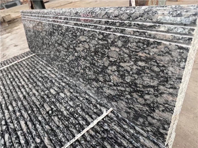 Sea Wave Flower White Granite Slab Tiles