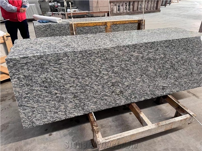Sea Wave Flower White Granite Slab Tiles