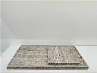 Silver Travertine Rectangule Stone Tray  Home Decor Panels