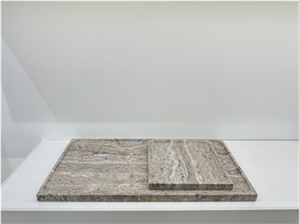 Silver Travertine Rectangule Stone Tray  Home Decor Panels