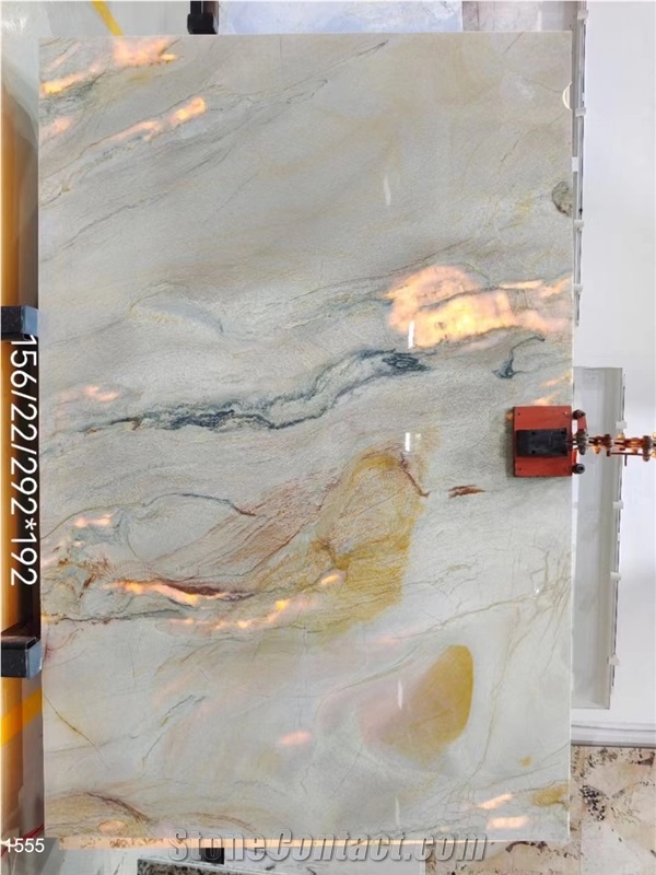 Macaubas Fantasy Quartzite Slabs Beige Blue Stone Wall Tile