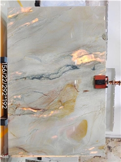 Macaubas Fantasy Quartzite Slabs Beige Blue Stone Wall Tile