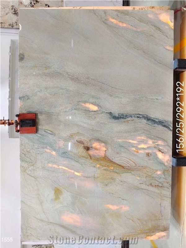 Macaubas Fantasy Quartzite Slabs Beige Blue Stone Wall Tile