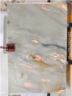 Macaubas Fantasy Quartzite Slabs Beige Blue Stone Wall Tile