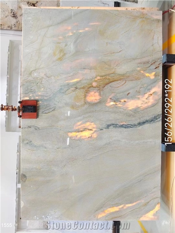 Macaubas Fantasy Quartzite Slabs Beige Blue Stone Wall Tile