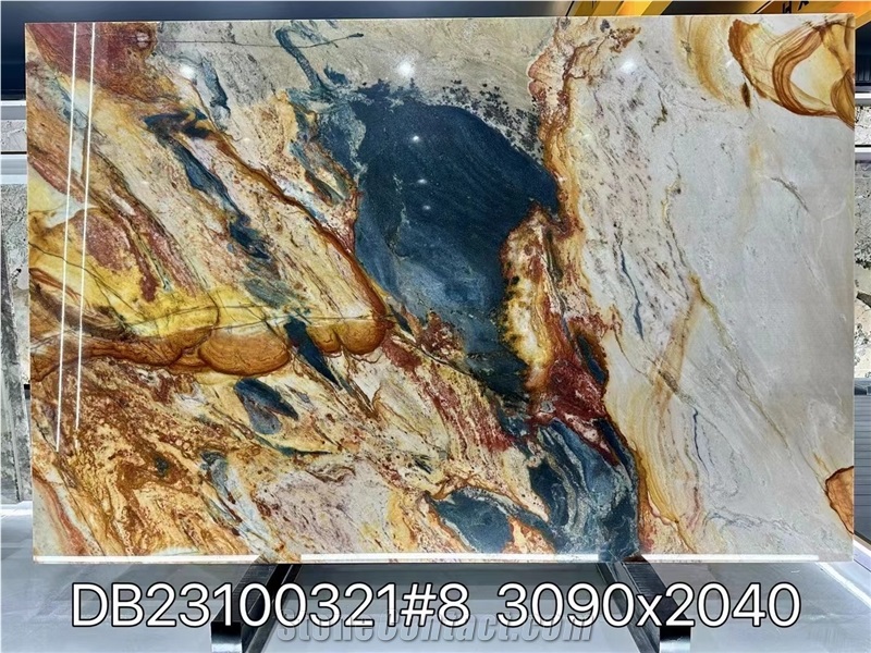 Portomare Quartzite Slabs Azul  Blue Louis Stone Wall Use