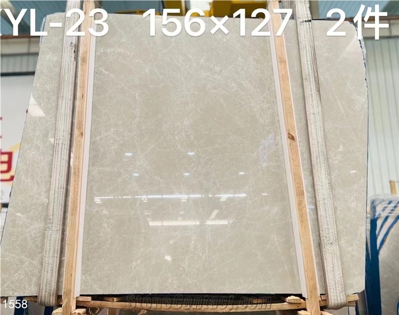 Turkey Modern Beige Marble Slabs Vizon Silver Grey Stone