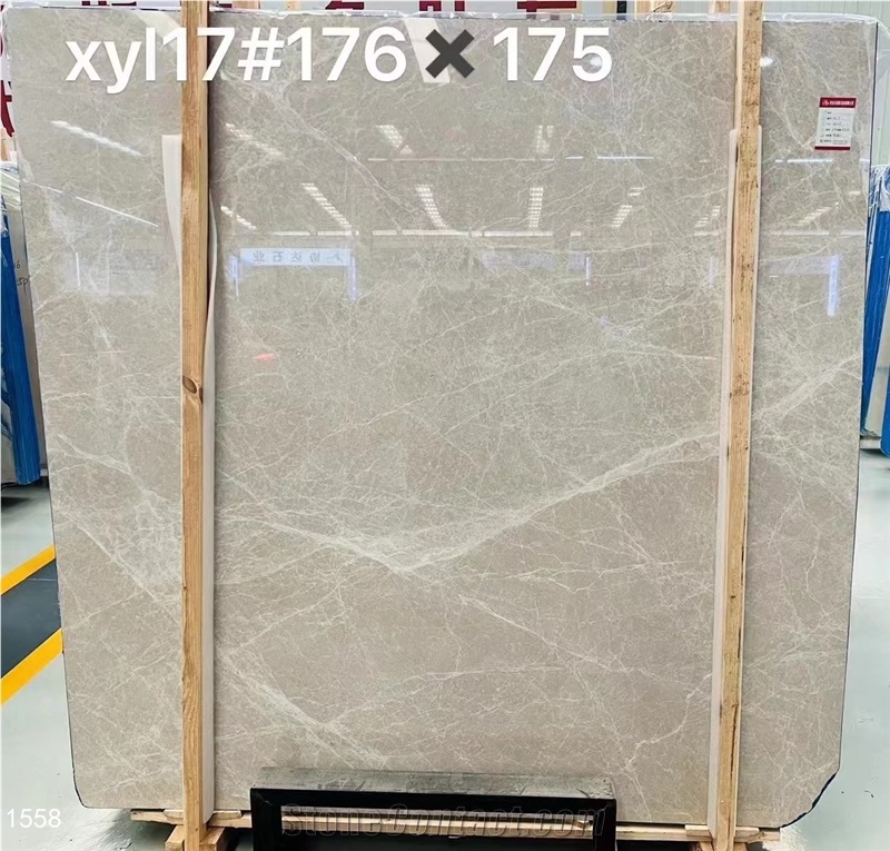 Turkey Modern Beige Marble Slabs Vizon Silver Grey Stone