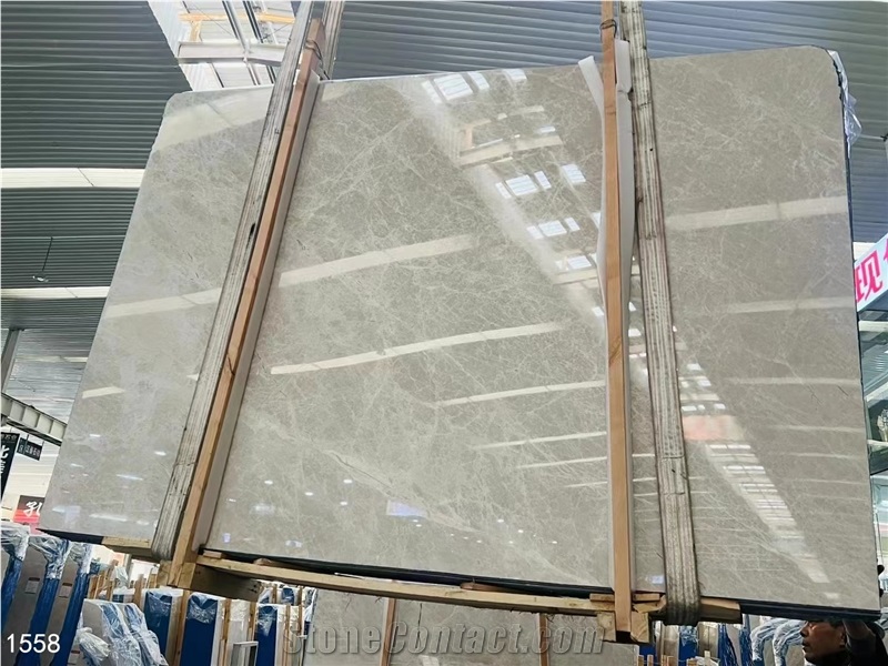 Turkey Modern Beige Marble Slabs Vizon Silver Grey Stone