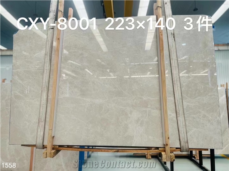 Turkey Modern Beige Marble Slabs Vizon Silver Grey Stone
