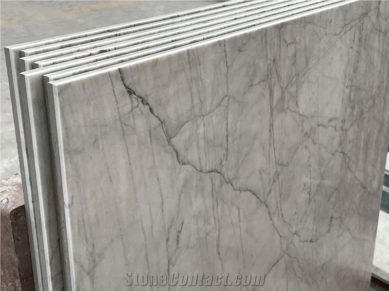 White Marble Laminated Ceramic Panel Floor Tile