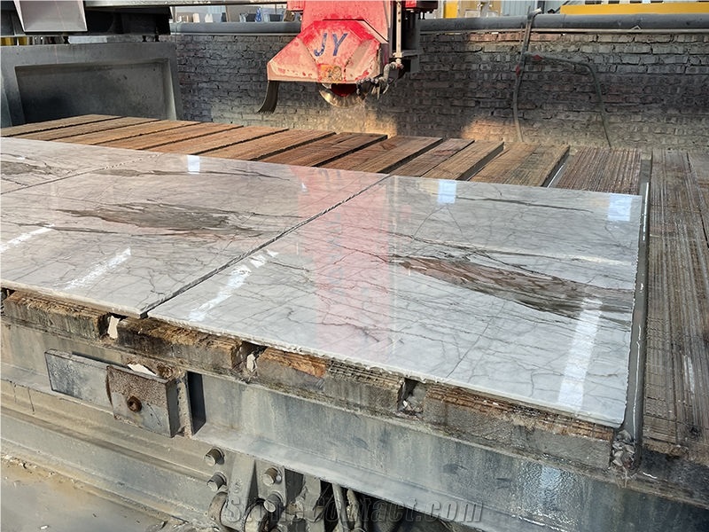 White Marble Laminated Ceramic Panel Floor Tile