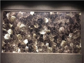 Semi Semiprecious Stone Tiles Smoky Quartz Crystal Slab