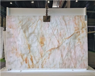 Backlit Cristallo Pink Quartzitе Slabs
