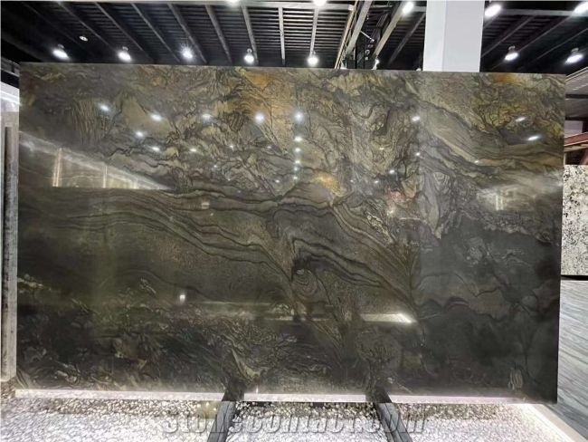 Shangrila Brown Quartzite Slab For Kitchen Countertop Slabs
