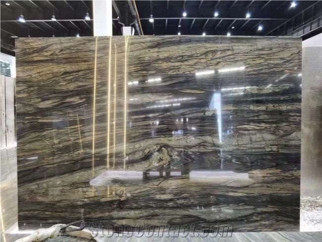 Shangrila Brown Quartzite Slab For Kitchen Countertop Slabs