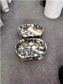 Marble Calacatta Viola Oval Wash Basin For Bathroom Decor
