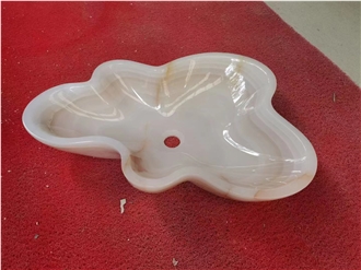 Yellow Sandstone Bathroom Oval Design Vessel Sink For Bath