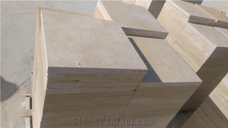 Light Travertine Paver French Pattern Set Paving Stone