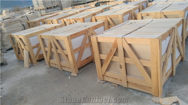 Light Travertine Paver French Pattern Set Paving Stone