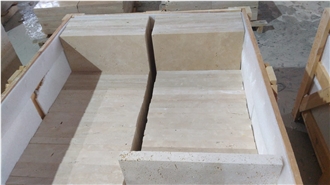 Light Travertine Paver French Pattern Set Paving Stone