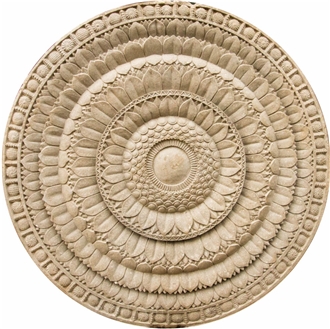 White Sandstone Medallion Wall Relief Sculpture