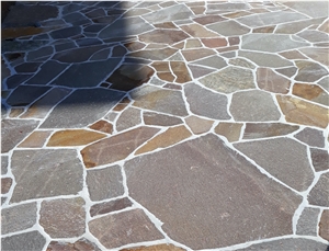 Porfido Trentino Grey Porphyry Flagstone Pavement Slabs