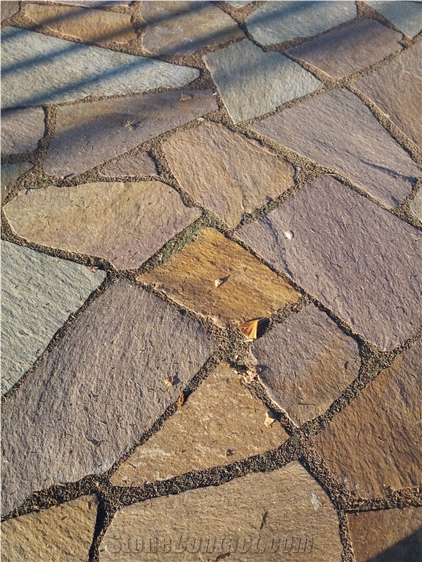 Porfido Trentino Grey Porphyry Flagstone Pavement Slabs