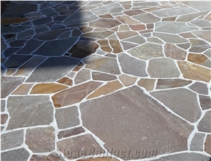 Porfido Trentino Grey Porphyry Flagstone Pavement Slabs