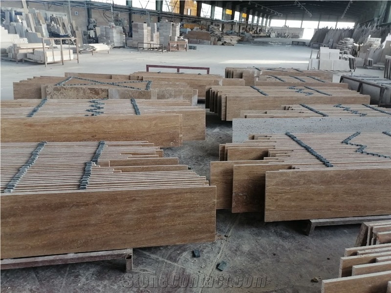 Chocolate Brown Travertine Tiles