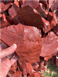Red Jaspe Rock Pieces And Small Boulders