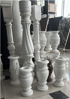 Carrara Marble Monumental Vases