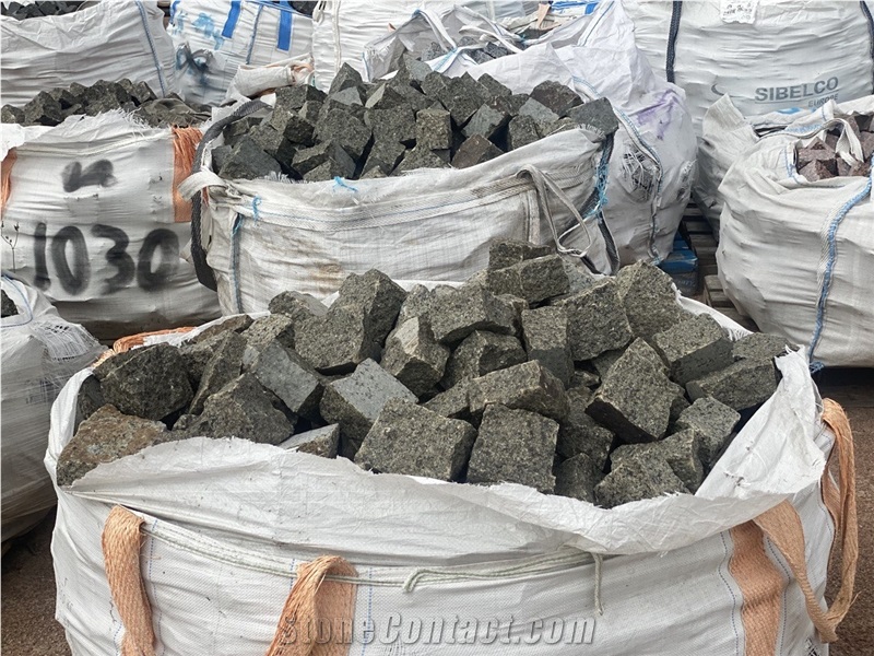 Verde Oliva Green Granite Cube Stone