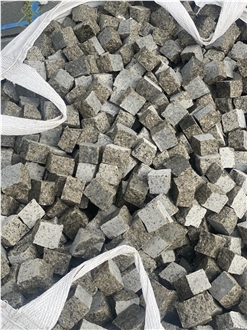 Verde Oliva Green Granite Cube Stone