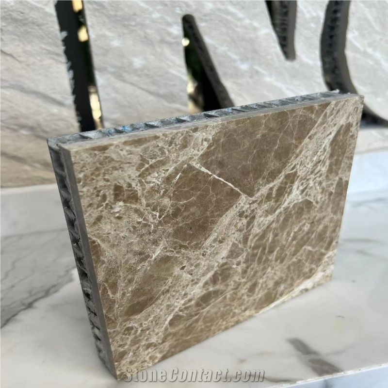 Ambrato Brown Marble Laminated Aluminum Honeycomb Panels