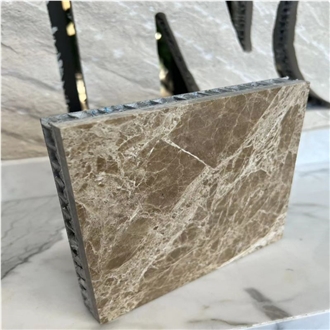 Ambrato Brown Marble Laminated Aluminum Honeycomb Panels