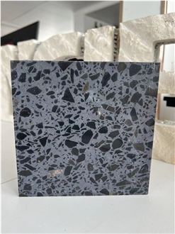 Terrazzo Grey Type A Slab Tile Laminated Honeycomb Backing